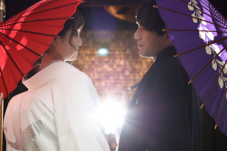 和装時番傘使用