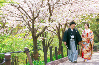 東山植物園　桜シーズンの和装ロケーション