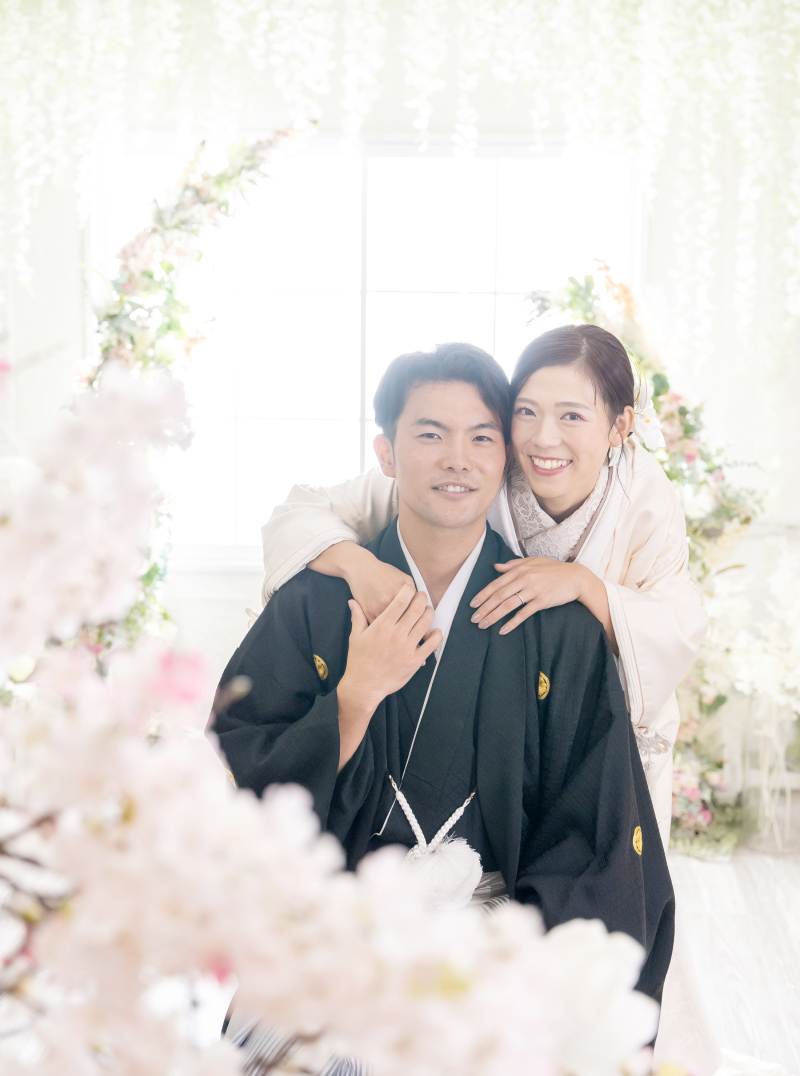 お花に囲まれて