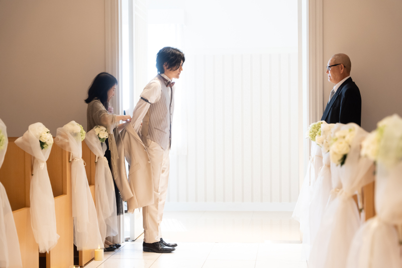 新郎様のジャケットセレモニー