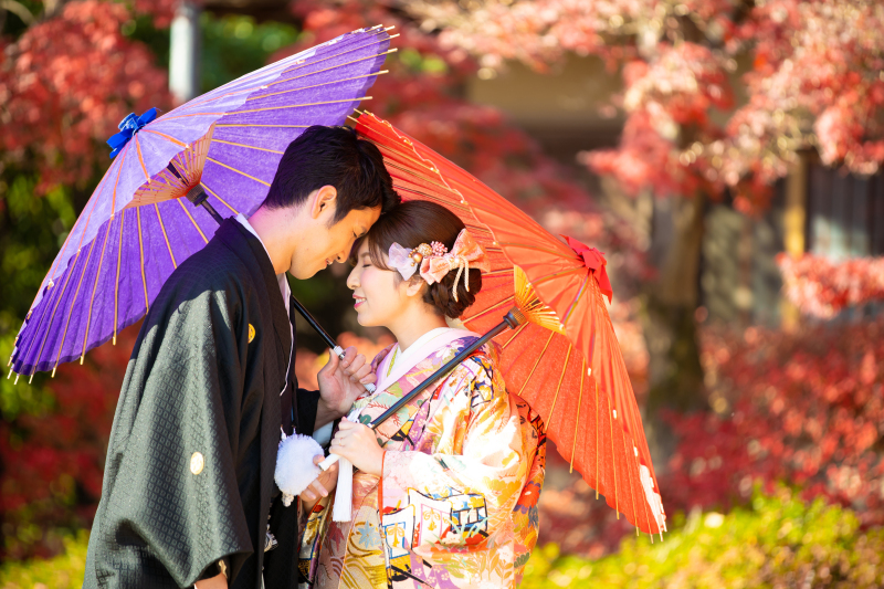 紅葉の白鳥庭園