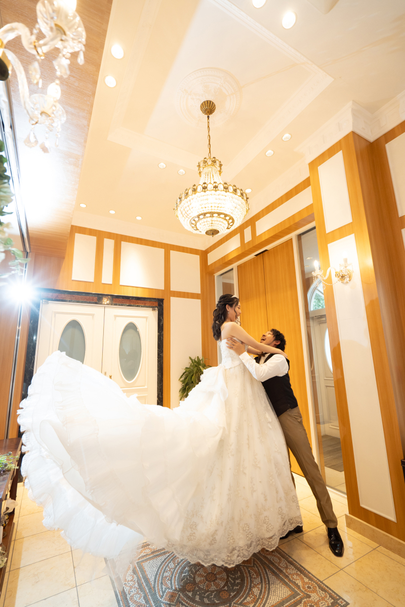 抱き上げショット