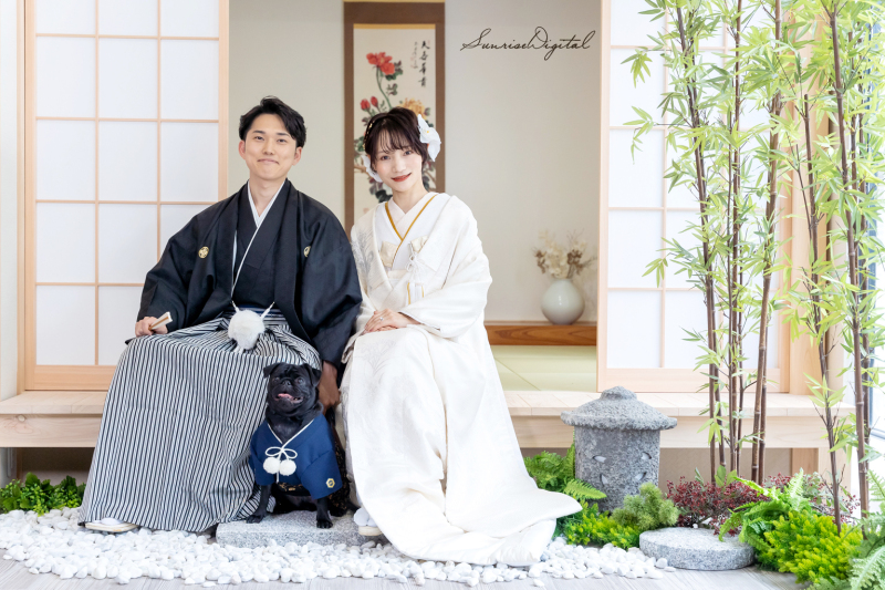 和室スタジオでもペットと撮影