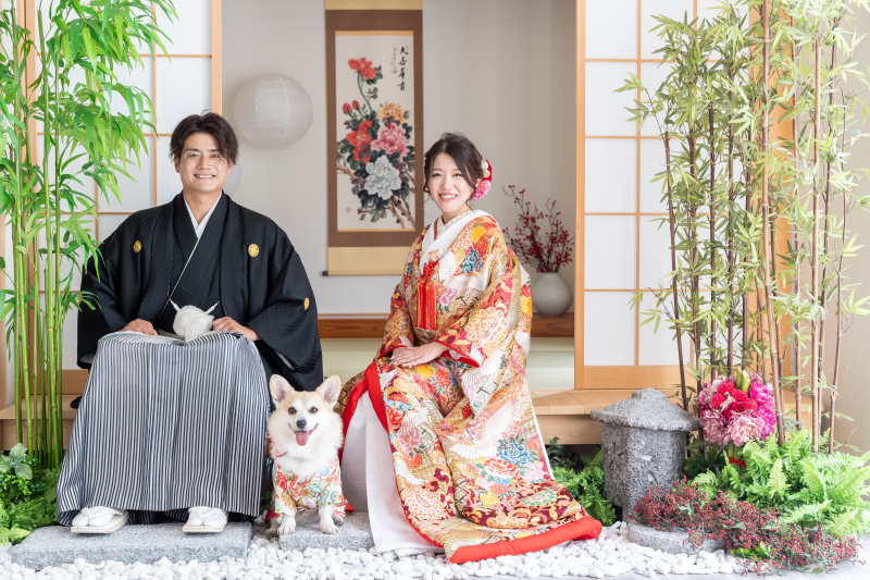 1月撮影限定特別プラン　ペット参加可　２着目無料！【和装スタジオ】　白無垢＆色打掛　総額￥107,800 100cutデータ付
