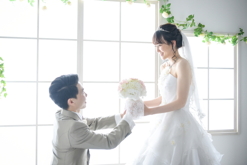 ブーケを受け取って