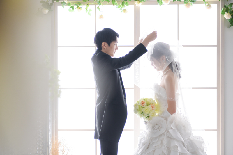 ベールをつけて