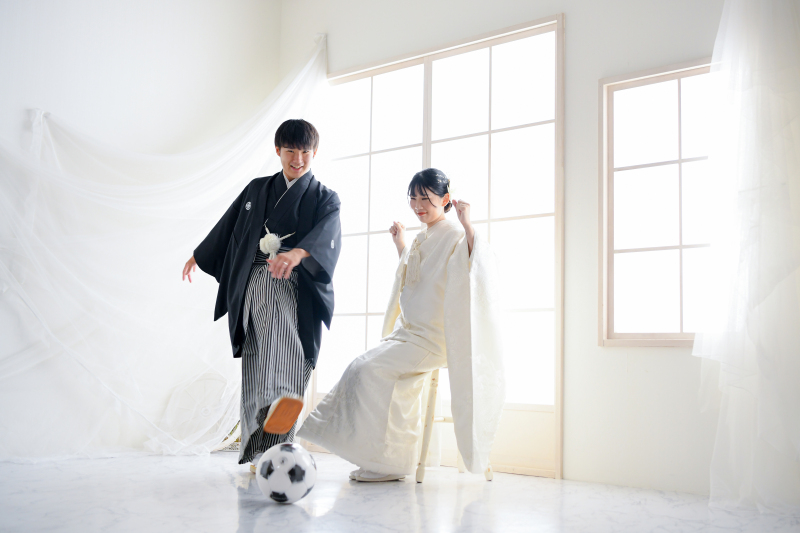 ご新郎様がゴールを決める瞬間