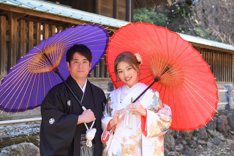 和傘を持って…♡