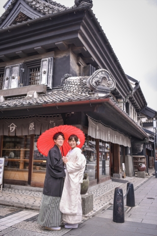 川越の蔵造の街並みで