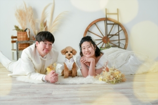 ペットと一緒にスタジオ撮影…♡