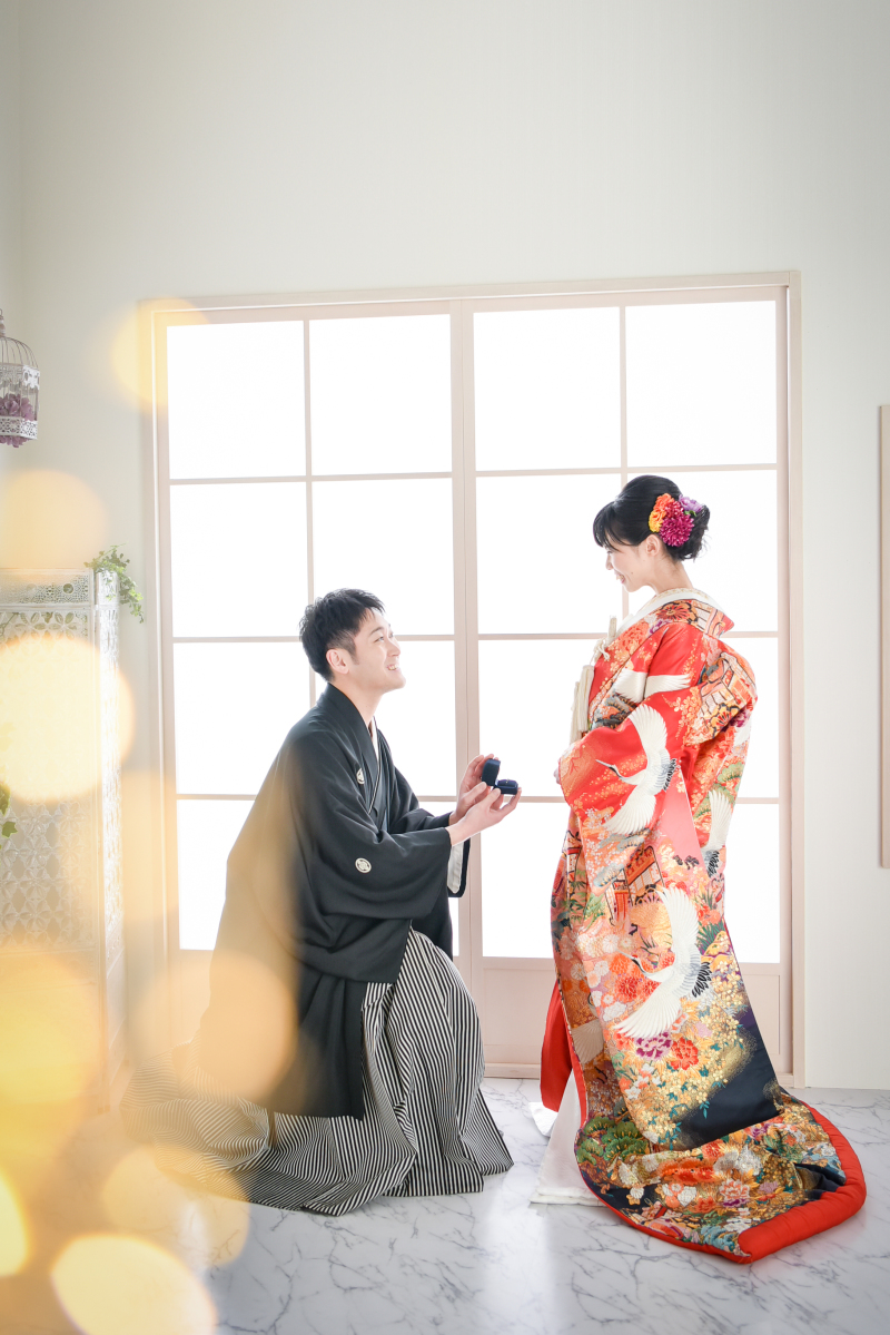 和装でプロポーズ