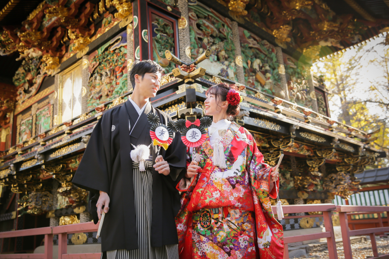 煌びやかな国宝をバックに♪