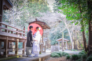 神社で和装ロケーションフォト