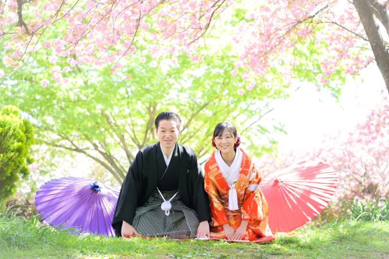 人気のお出迎えポーズも桜の元で♪
