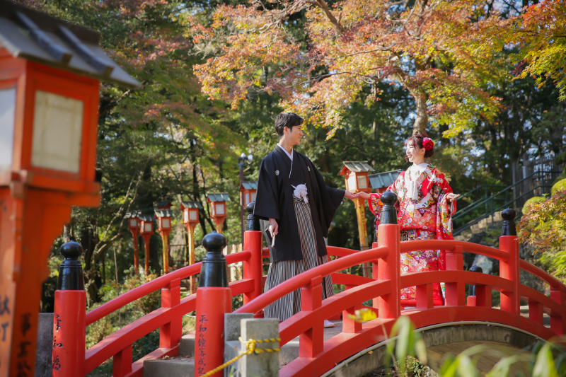 国宝聖天山で和装ロケーション撮影