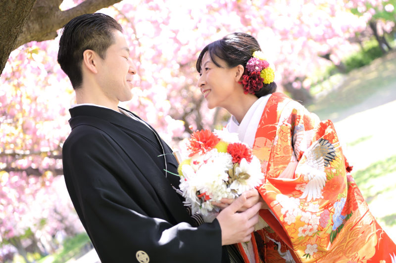 満開の桜の中の撮影となりました