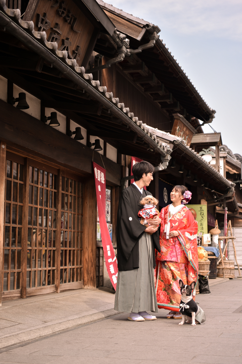 お二人の愛犬と一緒に