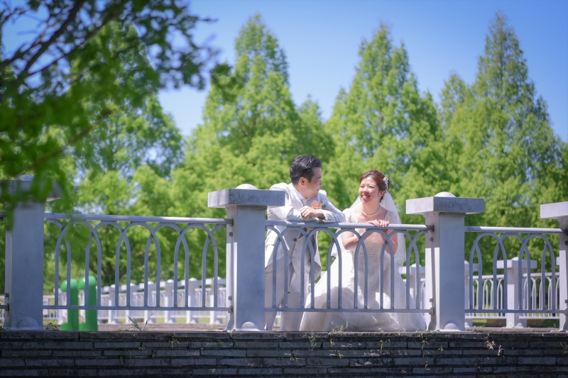 6月末まで【前撮りやロケーション撮影ご希望の方に】新緑　洋装ロケーション2点プラン　ウエルカムボードプリント付