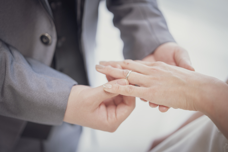 指輪交換シーンも美しくお写真に残す事が出来ます
