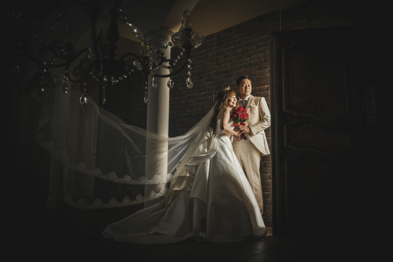 あえて真っ赤なブーケを