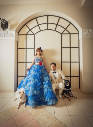 ドナルドドレスで愛犬と幸せショット