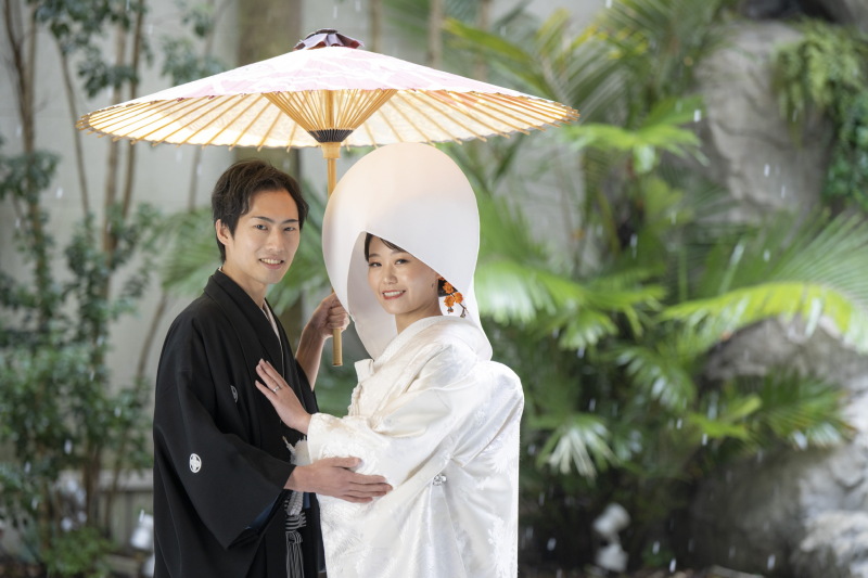 【和装2~和傘~】雪降るガーデンにて