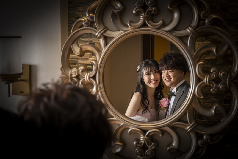 豪華な鏡を使っておしゃれなお写真