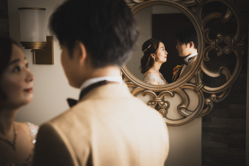 芸術的な鏡を使って‥