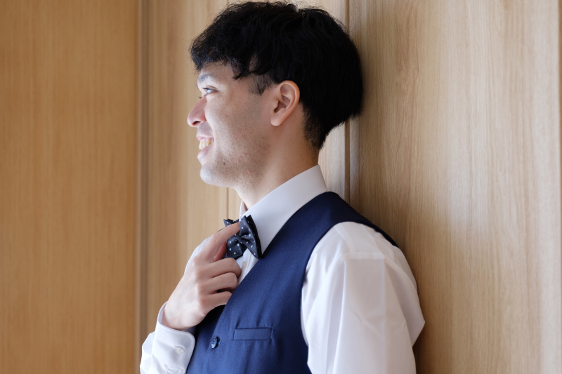 室内から撮影開始