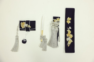 和装小物4点セット（濃紺×白）