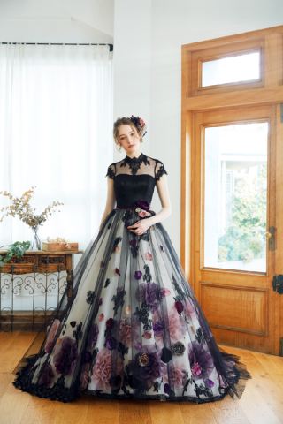 Black　colordress（花柄）