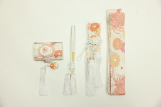 和装小物4点セット（白×ピンク）