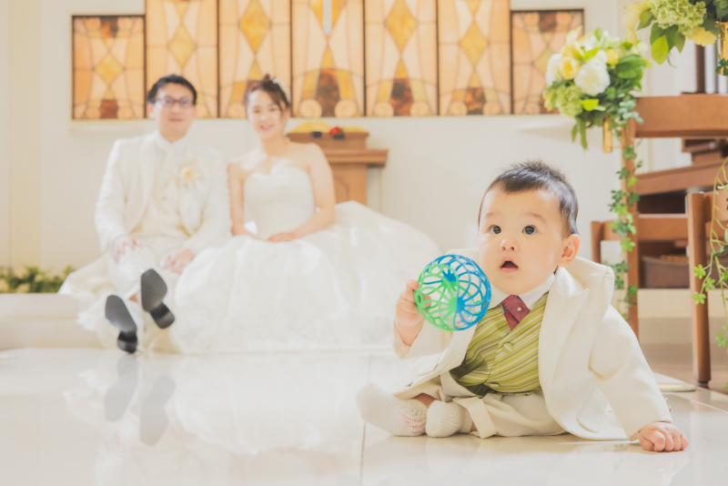 - チャペルでのお子様と撮影 -