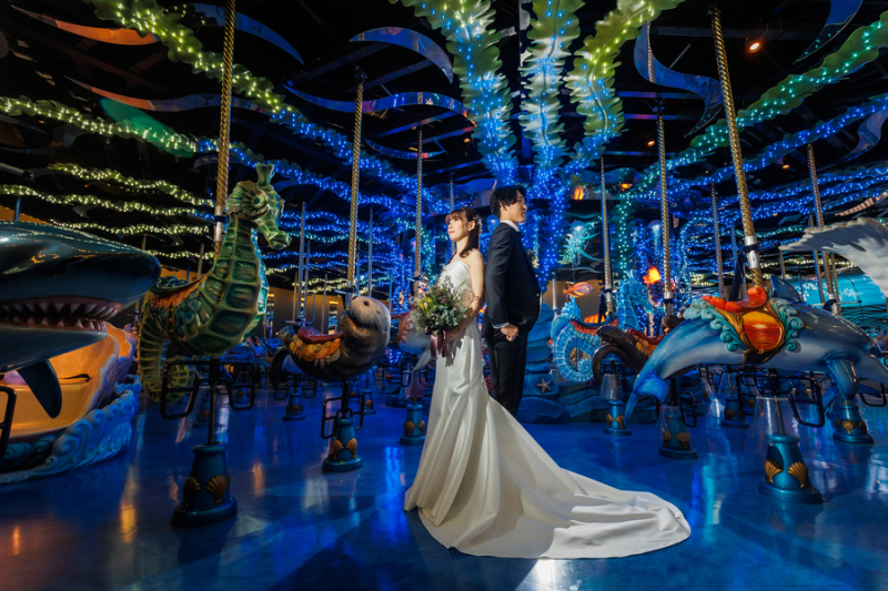 海の生き物に囲まれて