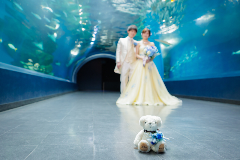 ぬいぐるみ越しのおふたり