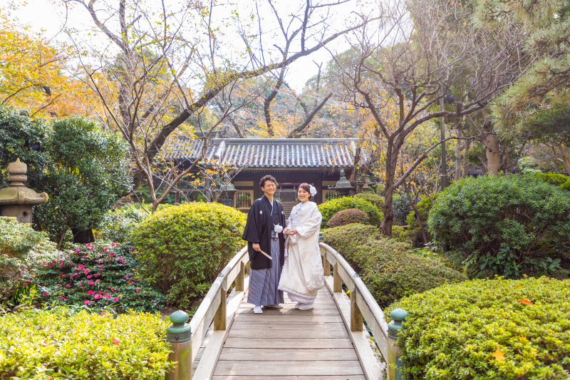 まずは庭園で撮影スタート