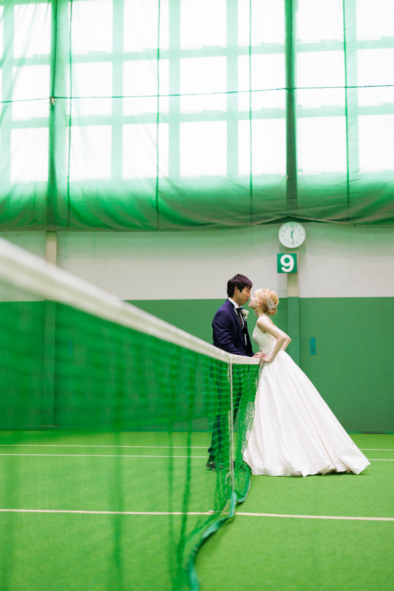 ネット越しショット