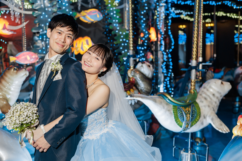 ご新婦様からのバックハグ♡