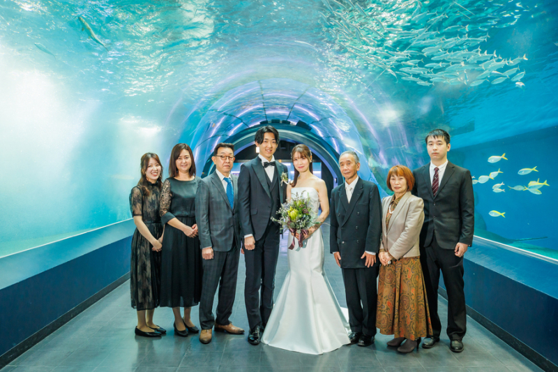 【洋装】アクアパークで貸し切りフォトウエディング♪
