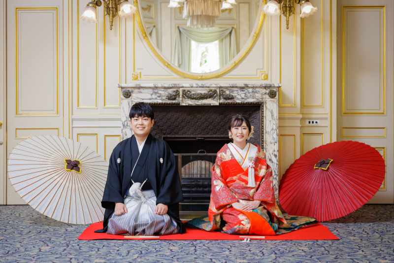 暖炉前で定番のカット♪