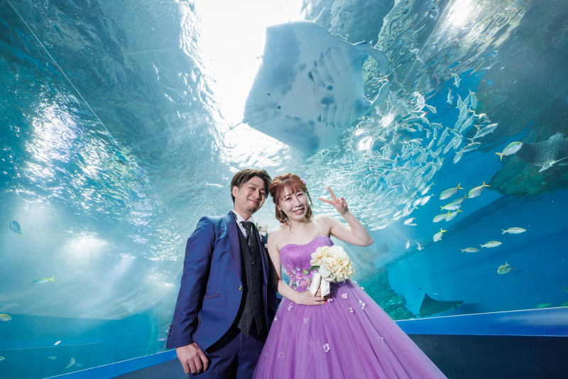 マンタと一緒に記念写真も