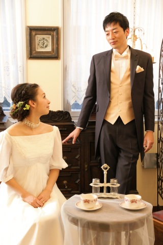 ブラウンロングタキシード