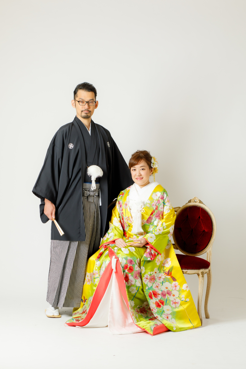 パーソナルカラーの打掛にて、先ずはまじめに撮影