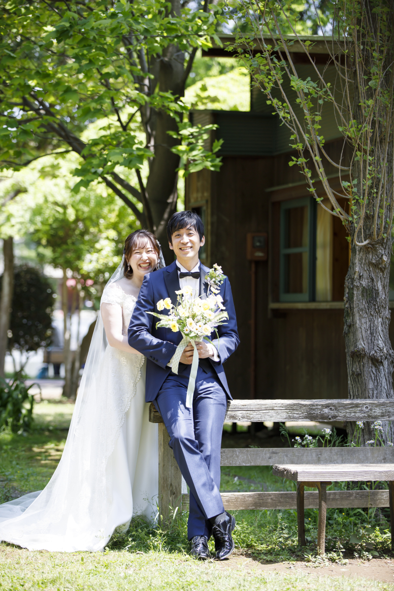 ナチュラルドレスでロケーション撮影と、和装スタジオ撮影の組み合わせ