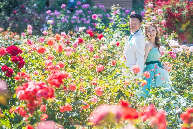 お花に囲まれて