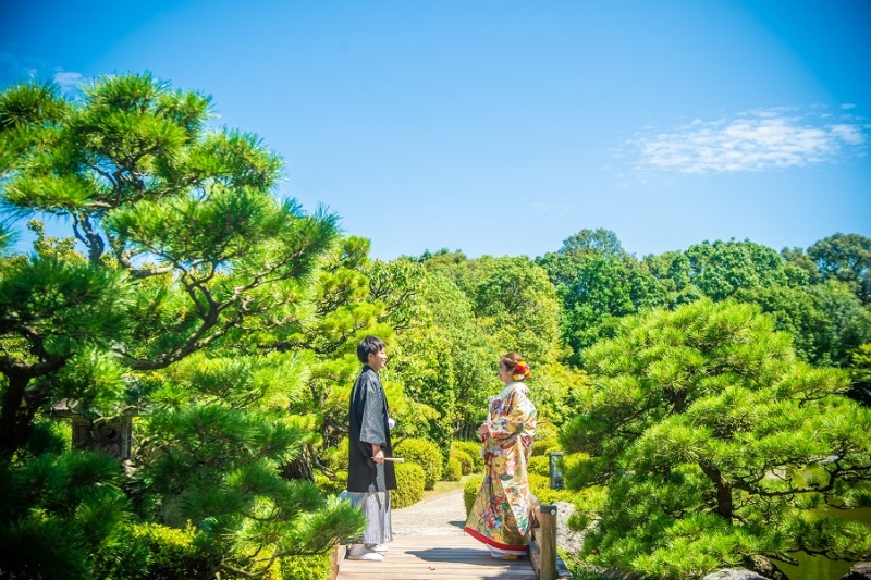 日本庭園にて