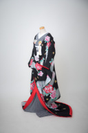 黒色絞り染め色掛下