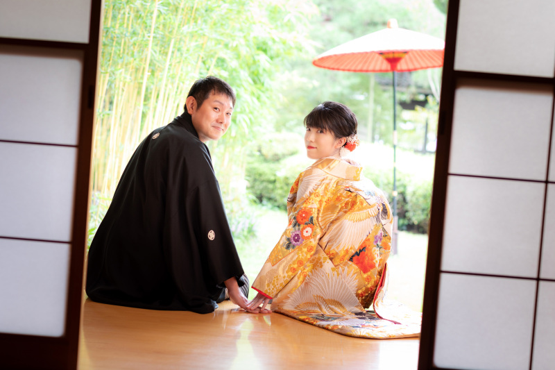 障子を開けて。