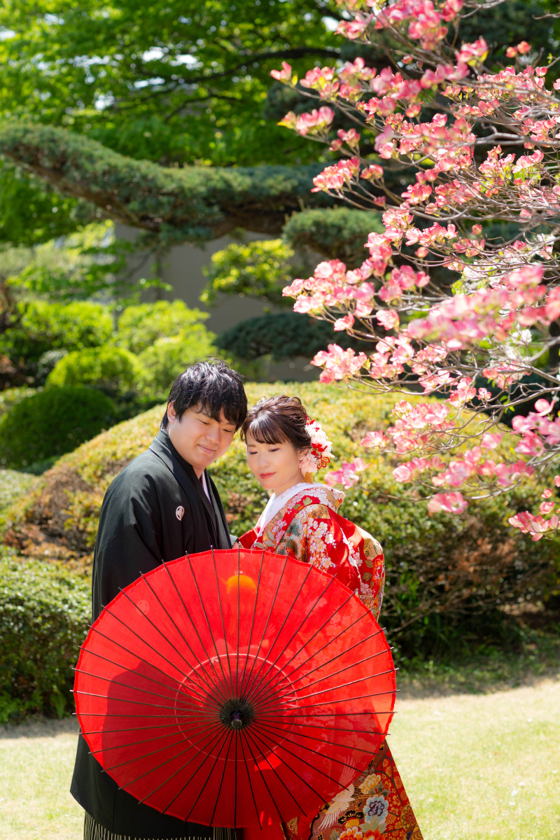 ハナミズキの祝福を受けて和洋ウエディング撮影♪