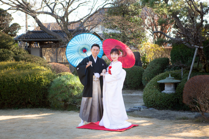 冬の日本庭園で和を極めた和装ウエディング♪